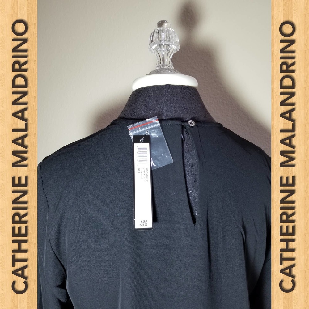 CATHERINE MALANDRINO NWT Blouse Tops Long Sleeve Studs Size Small Color … - Picture 6 of 6